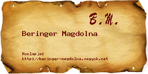 Beringer Magdolna névjegykártya